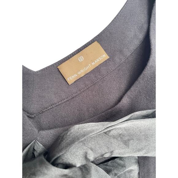 Fenn Wright Manson Black Sleeveless Top with Satin Tie Front Bow - Size XS / S - Picture 5 of 8